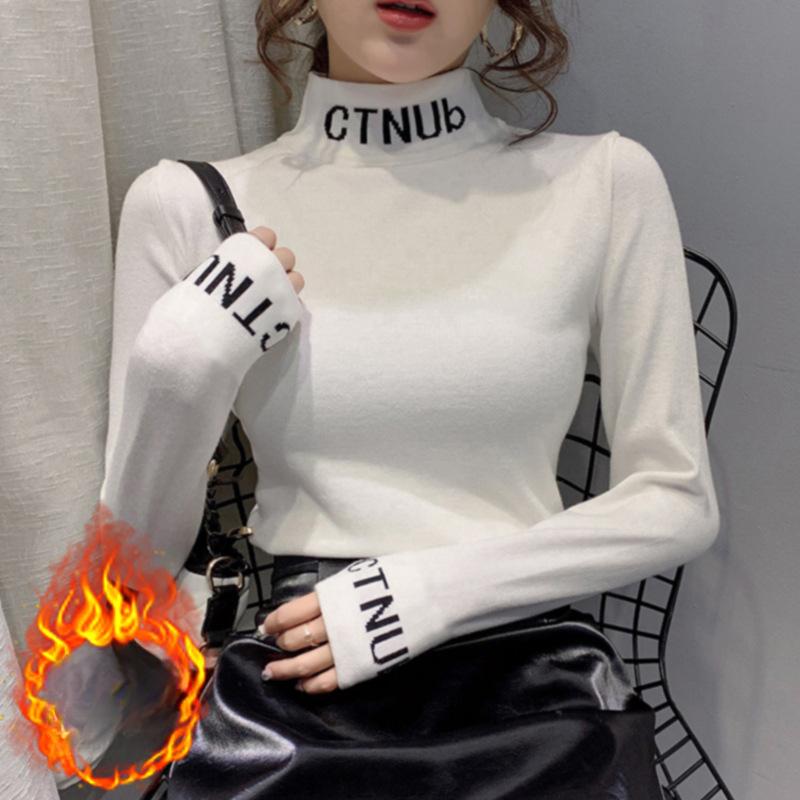 Half Turtleneck German Velvet Base Shirt for Women In Autumn and Winter Double-sided Thickened Warm Long-sleeved Top for Women