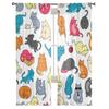 Cartoon Cat Modern Tulle Curtains For Living Room Bedroom Home Kitchen Window Sheer Curtains