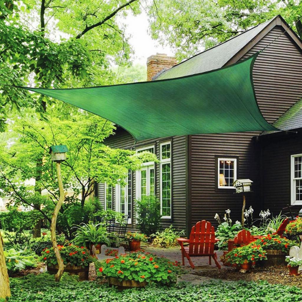 Outdoor Patio Sun Shade Sail 70% Anti-UV Rectangle Garden Sunshade Net Waterproof Garden Balcony Awnings Shade Cloth Car Canopy