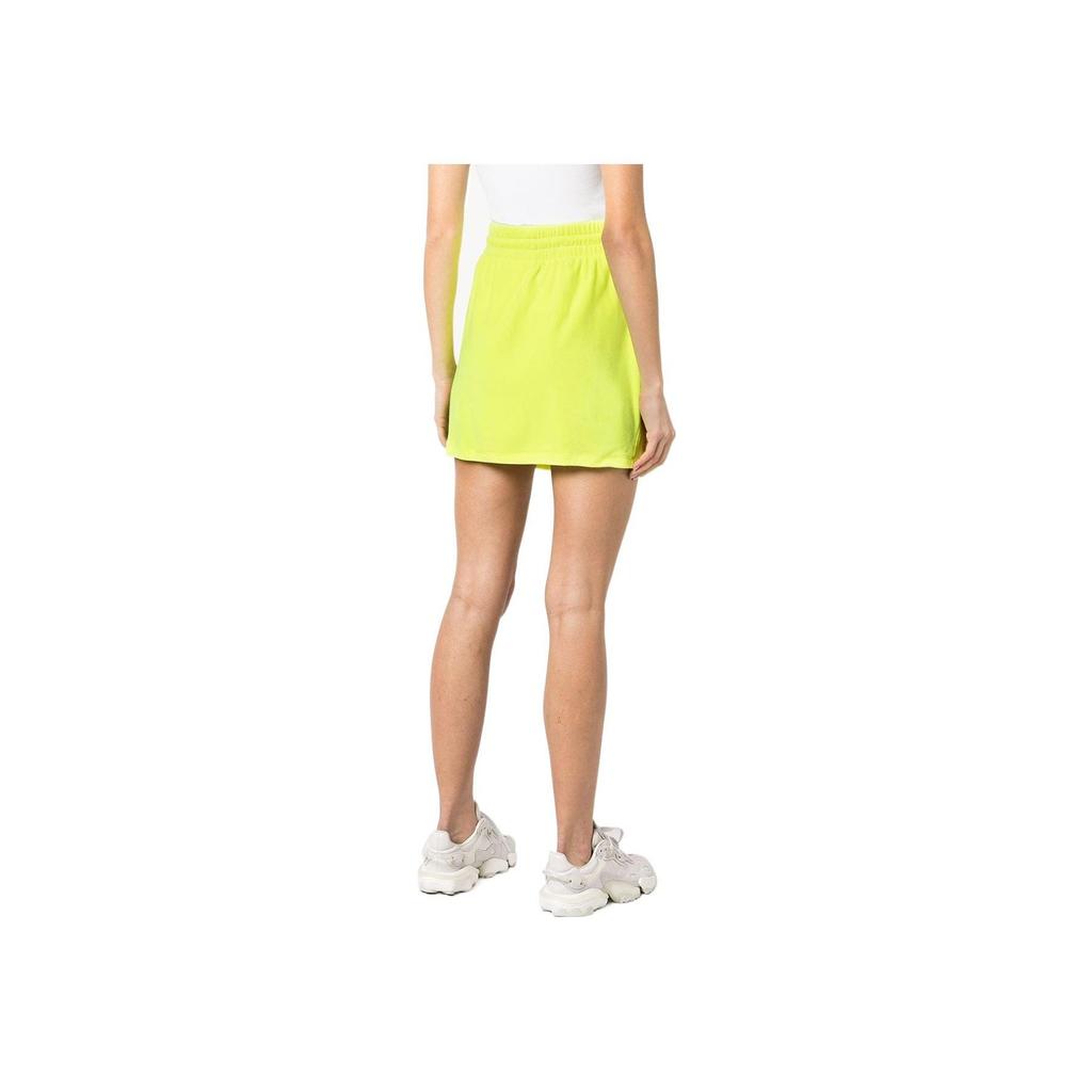 adidas Originals X Jeremy Scott Women's Velour Drawstring Mini Skirt Solar Yellow Women H53365