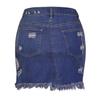 2022 Women's Tassel Ripped Stretch Denim A-line Wrap Skirt