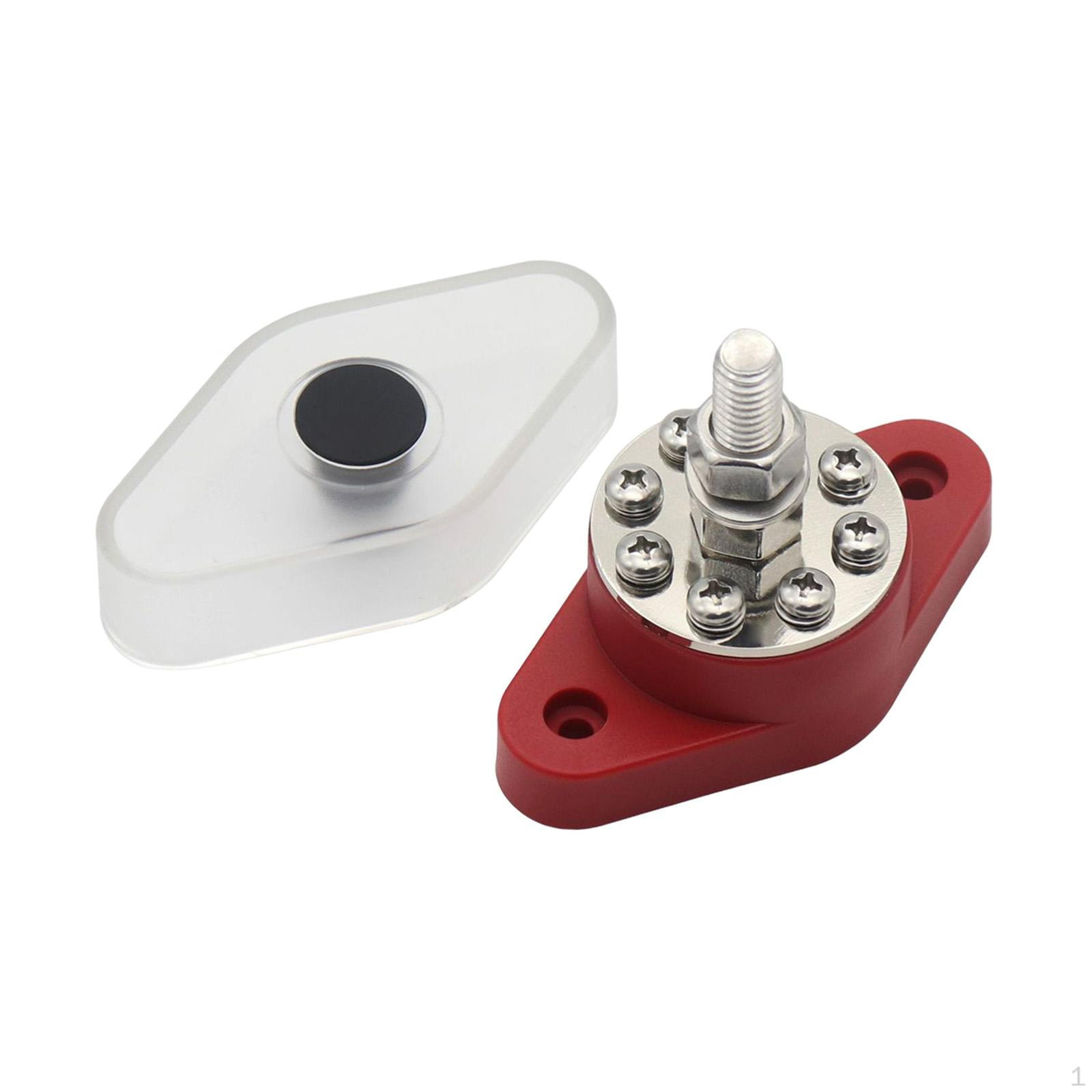 

DC48V Terminal Studs with Dustproof Cover universal power Distribution Block for Yacht Boat Car RV 180A Red