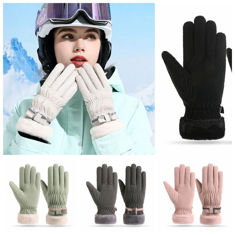 Snowboard Gloves Keep Warm Full Finger Mittens Soft Skiing Gloves  Driving