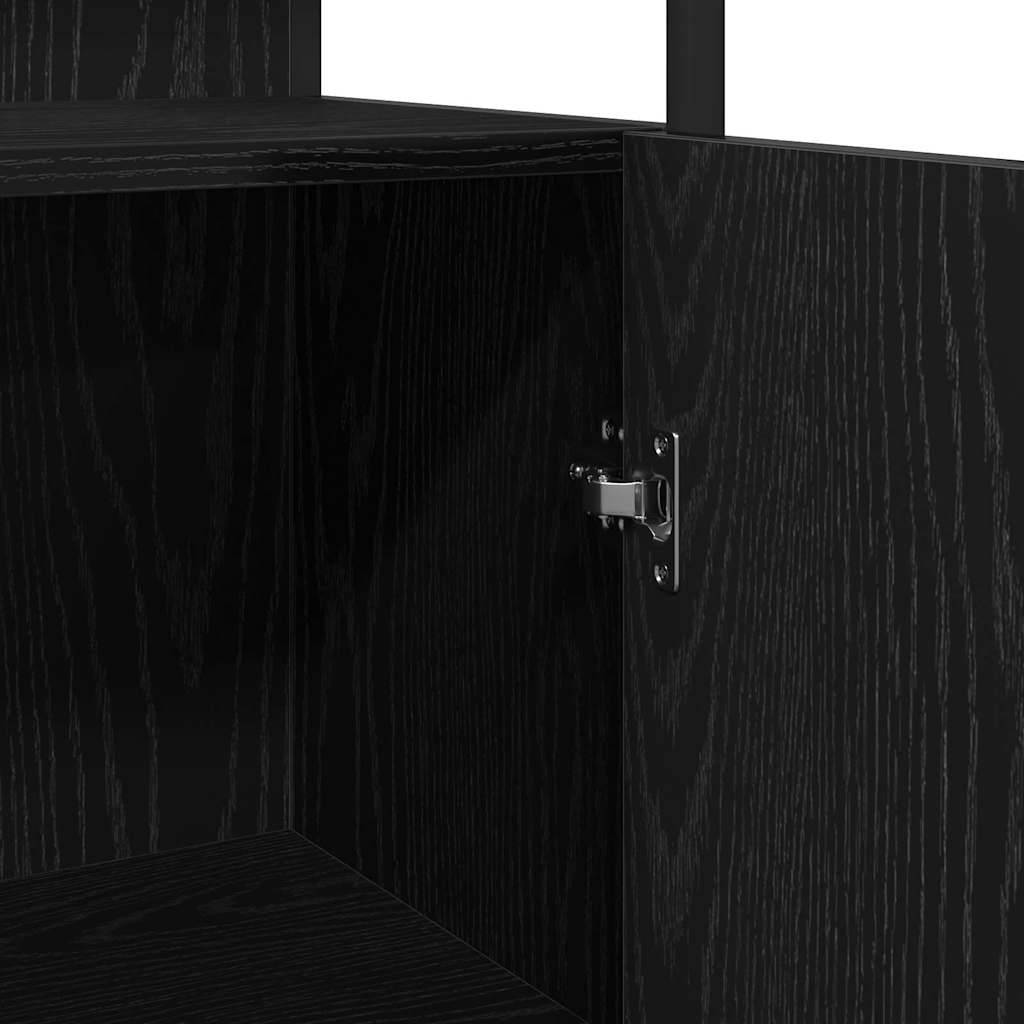 Bathroom Furniture Set 4 pcs Black Oak Effect Particleboard