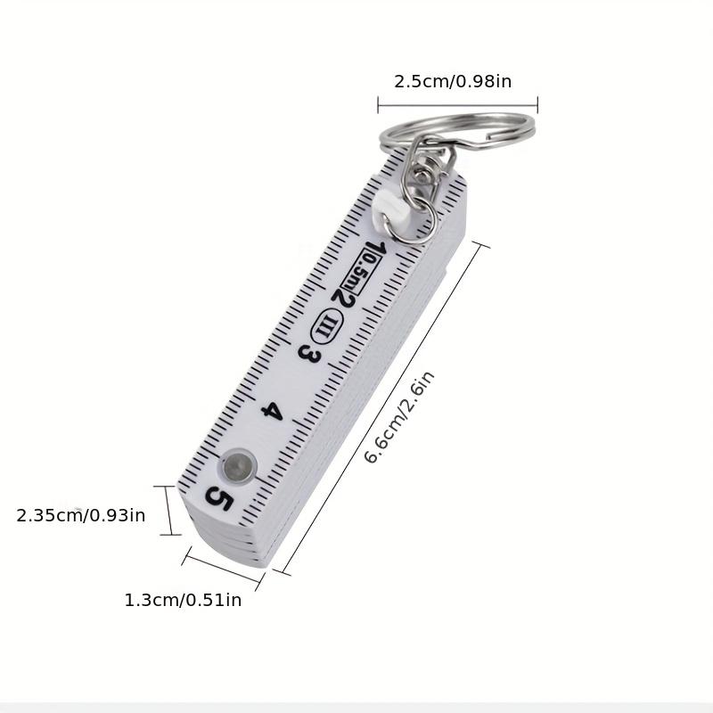 1pc Multifunctional ABS Plastic Folding Ruler,50cm/19.69in,10-Fold with Keychain,Compact and Portable,Folding Ruler Drawing Tool