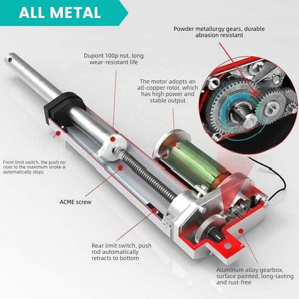 12V24V Electric Linear Actuator Motor High Thrust Silent Electric Telescopic Rod Small DC Electric Push Rod