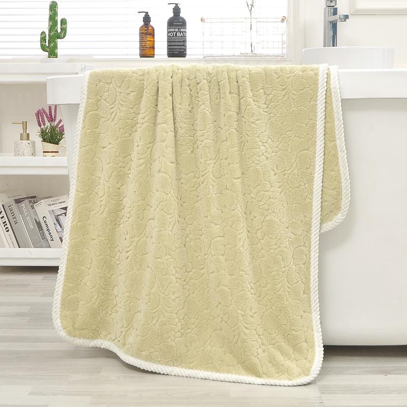 New Orchid Jacquard Warp Knitted Coral Fleece Towel Bath Towel Set Absorbent Home Towel Set