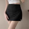 Side Slit Yoga Culottes Anti-slip Slimming Wrap Hip Skirt A-line Sports Skirt