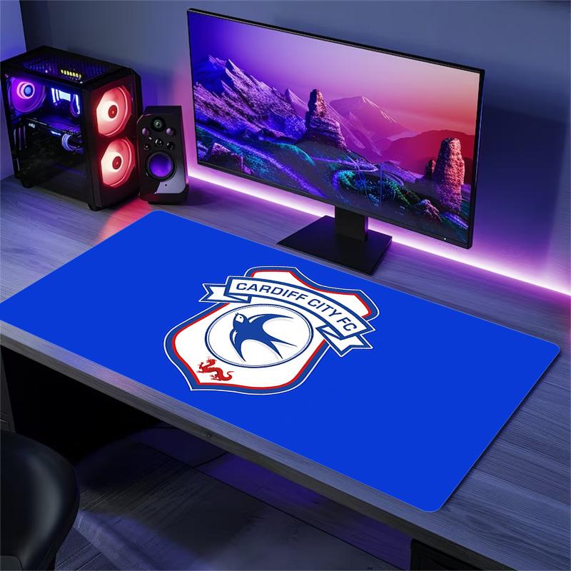 Cardiff City F.C Print Cushion Non-slip Laptop Tablet Big Mousepad XXL Mat Mini PC Playmat With Lock Edge