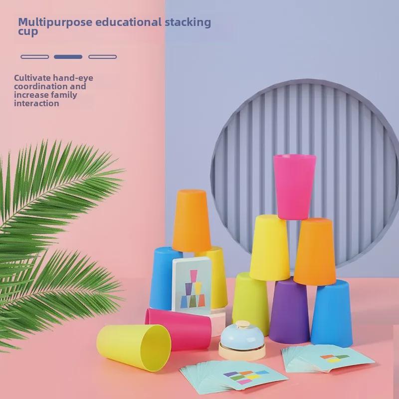 Color Sorting Stacking Cups - Montessori Educational Toy for Ages 2-4