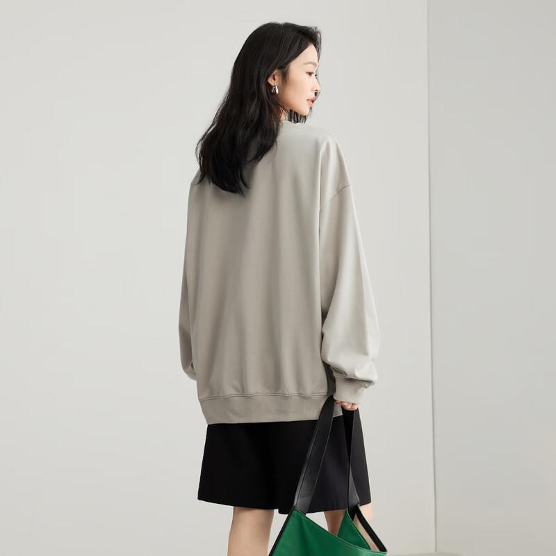 Elva' Island Women's Round Neck Heart Print Loose Casual Sweatshirt