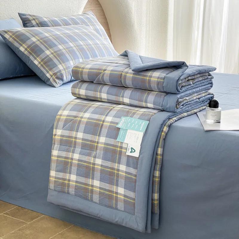 Air Conditioner Quilt Lightweight Washed Cotton Quilt Summer Blanket Quilted Cooling Comforter Summer Quilt Air Condition Thin Blanket (no Pillowcase)