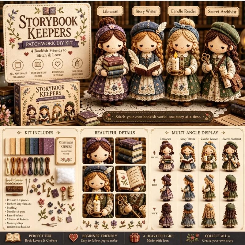Miniatur Stofffiguren Szene Nähset für Regal-Auslage, DIY Handmontage-Projekt mit Tischakzent und Geschenk-Attraktivität