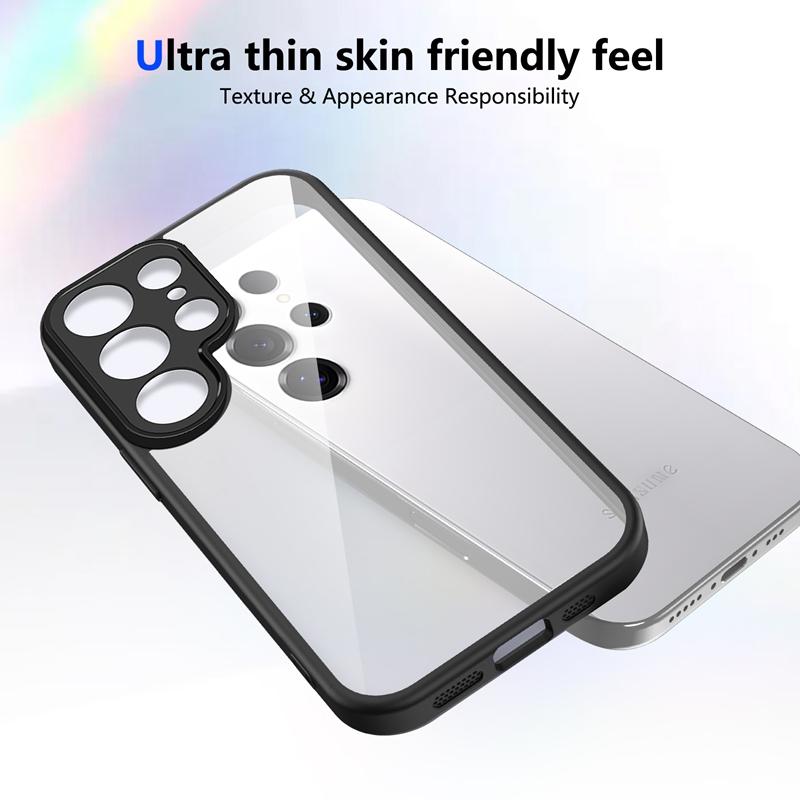 Transparent Silicone Case For Samsung Galaxy S25 S24 S23 S22 Ultra Plus Edge FE PC Back TPU Bumper Shockproof Clear Phone Cover