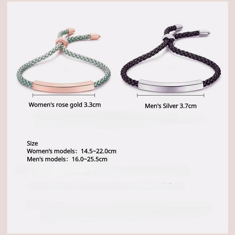 Couple Bracelet Hand Rope Gift Simple Woven Bracelet Commemorative Valentine's Day Gift