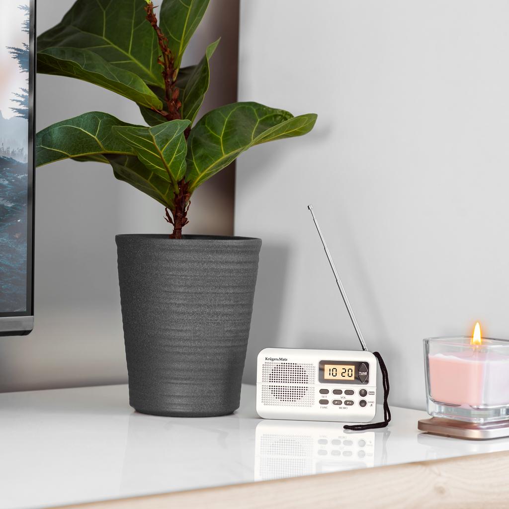 KrugerMatz przenośne radio FM AM JACK zasilane bateryjnie