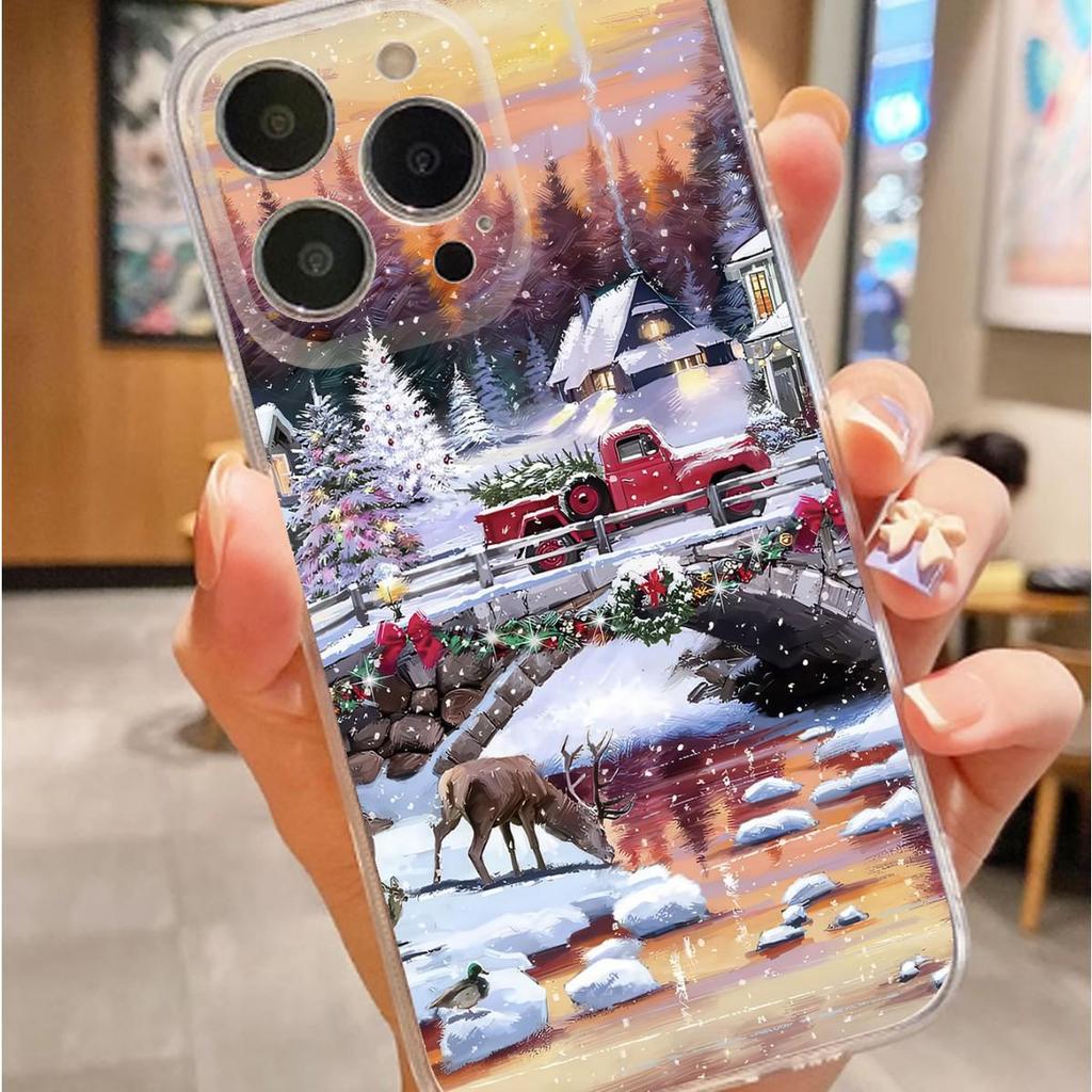 Snowy Day Transparent Anti-Fall Case for iPhone 14/15/16/17 Pro Max
