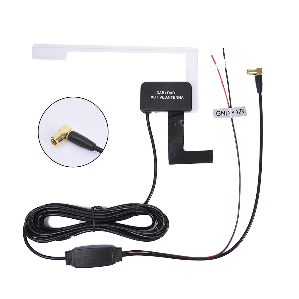 Universal 12V Glass Mount Car DAB Digital Radio Patch Aerial Antenna Adhesive Transparent Built-in Antenna European