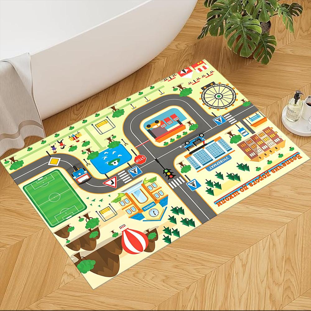 City Adventure Playground Non-Slip Home Carpet Design for Office Decor Living Room Bedroom Gift
