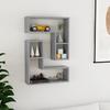 Wall Shelves 2 Pcs. Concrete Grey 50x15x50 cm Engineered Wood