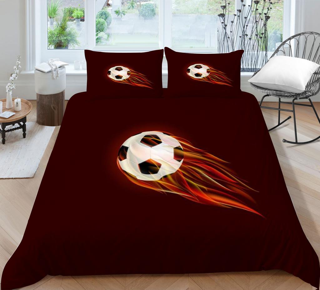 Quilt Cover Pillowcase Two Or Three-Piece Football Series 3D Digital Printing Polyester