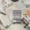 MòMòBái Kraft Paper Plaid Pattern Light Retro Journal DIY Decorative Base Paper
