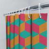 Leuchtend farbiger 3D Geometrischer Duschvorhang Wasserdichter Stoff Für Badezimmerdekor Rosa Orange Petrolgrün Modernes Design (Für dich: Cu