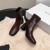 6.5CM British style fashion simple temperament thin boots autumn new square head thick heel rear zipper commuting short boots