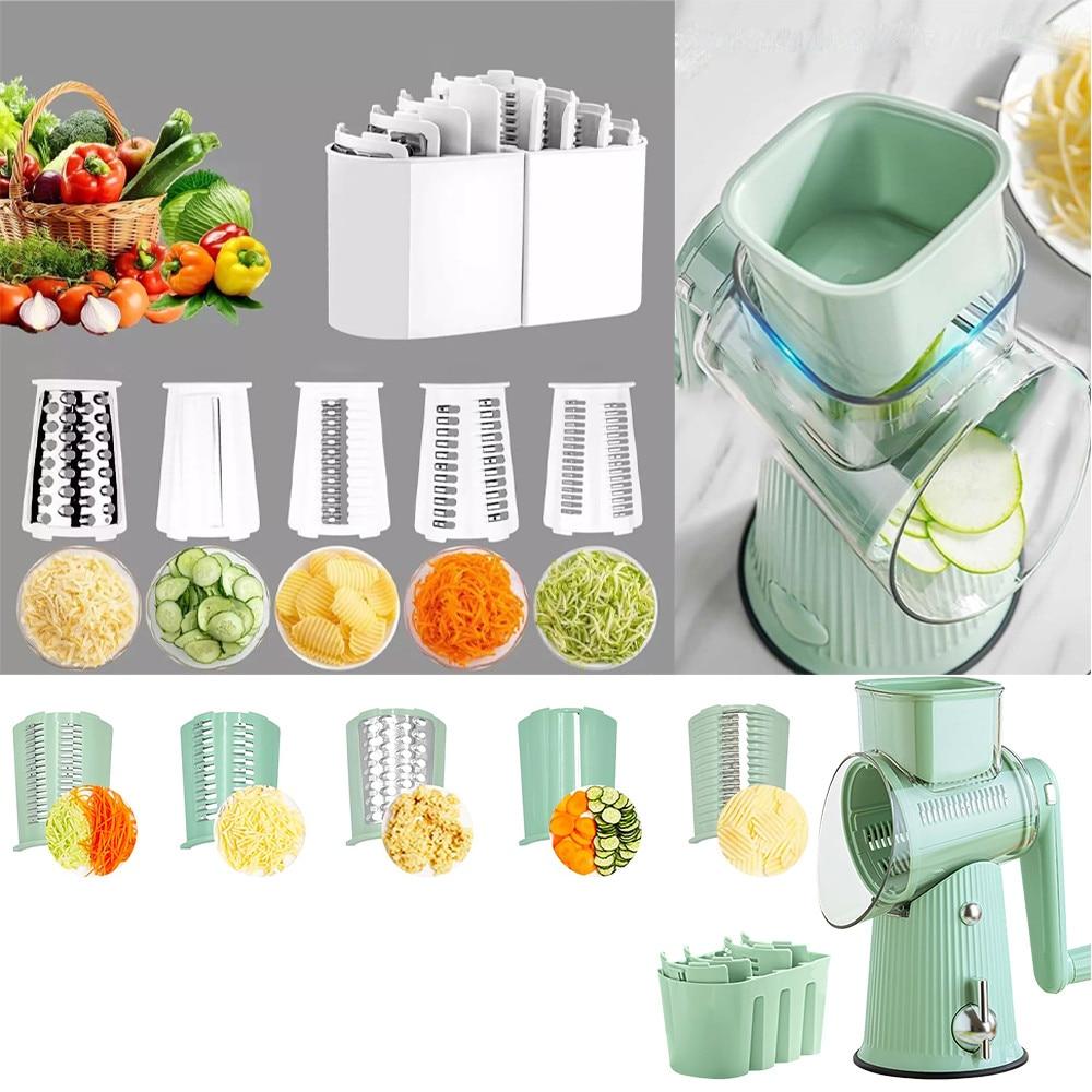 Vegetable Chopper Manual Dicer with Suction Base and Quick Cutting Blades, Multifunctional Kitchen Gadget, Black