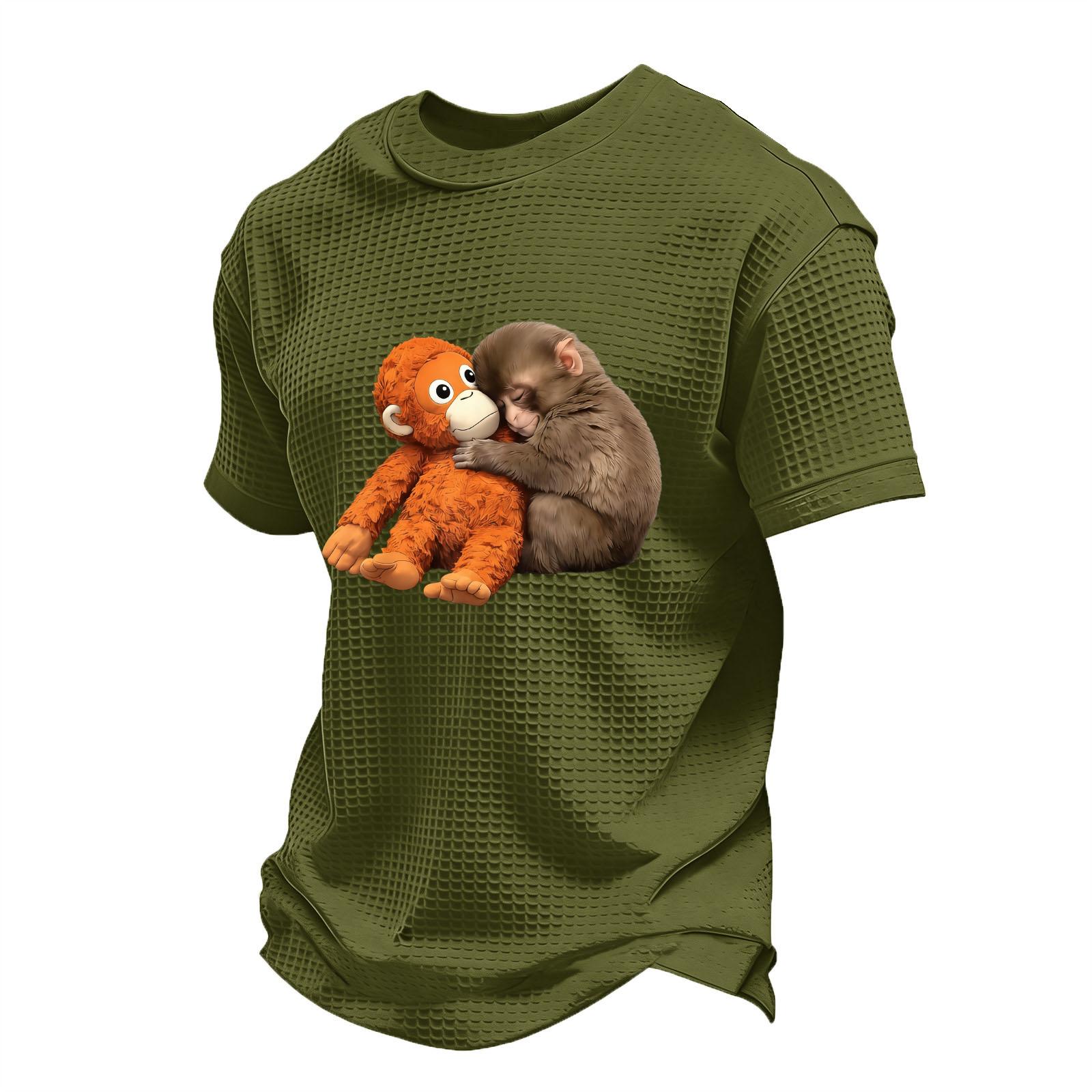 

Men s Casual Round Neck Lightweight Breathable Short-Sleeve Top L армия зеленый