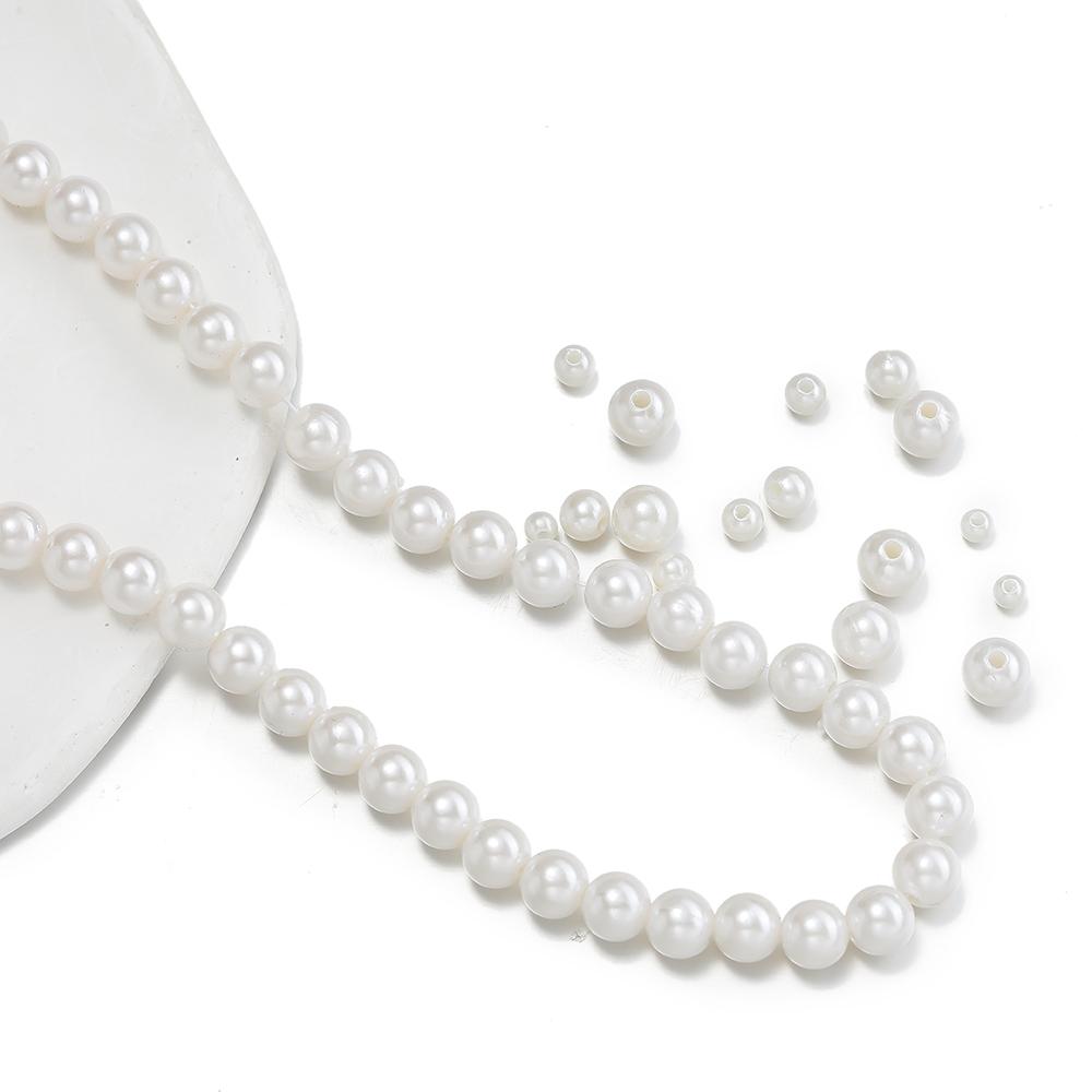 3-12mm Round ABS Imitation Pearls Beads Acrylic Loose Beads for Jewelry Making DIY Necklace Earrings Hairclip Bracelet Necklace