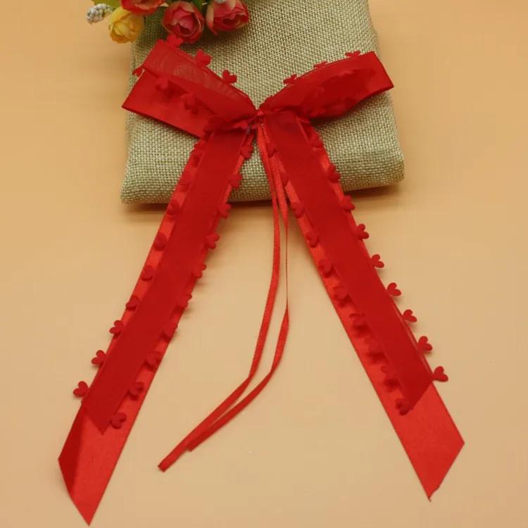 1pcs White Ribbon Bows Wedding Bowknots Ribbon DIY Gift Wrap Satin Ribbon Wedding Car Chair Vase Guest Favors Decoration