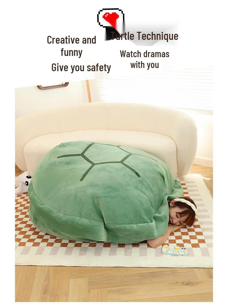 Plush Turtle Shell Wearable Sleeping Bag & Sofa Cushion