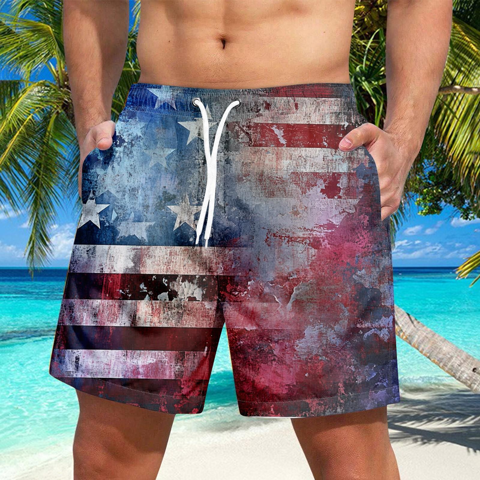 

Мужские шорты со шнуровкой и принтом «День независимости» Повседневные брюки L синий