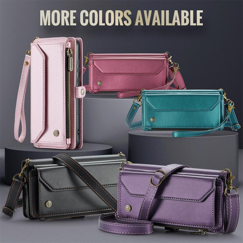 for Samsung Galaxy A72/A71/A56/A36/A26/A16/A15 Case Wallet RFID Blocking with 7-Card Holder,Wristlet Shoulder Strap Wallet Case