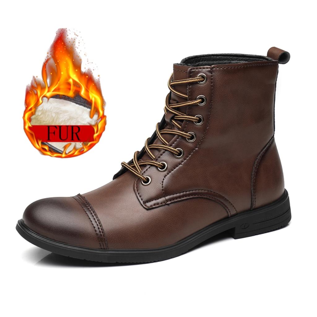 Fashion New British Style Mens Motorcycle Boots Genuine Leather Mens Casual Shoes Fashion Punk Style Boots Men High Quality Ankle Boots