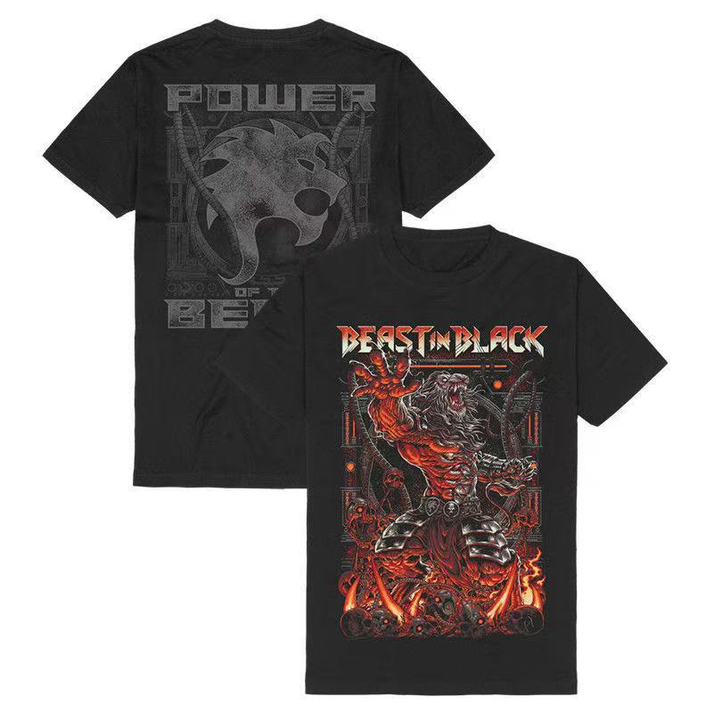 Nya metallbandstryckta T-shirts för sommar och höst 2025 lösa, avslappnade och sportiga kortärmade streetwear för män och kvinnor