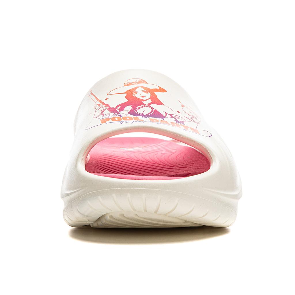 LOL X Li Ning Sports Life Collection Slip Resistant Odor Resistant Abrasion Resistant Slide Slippers Unisex Ecru AGAU027-1