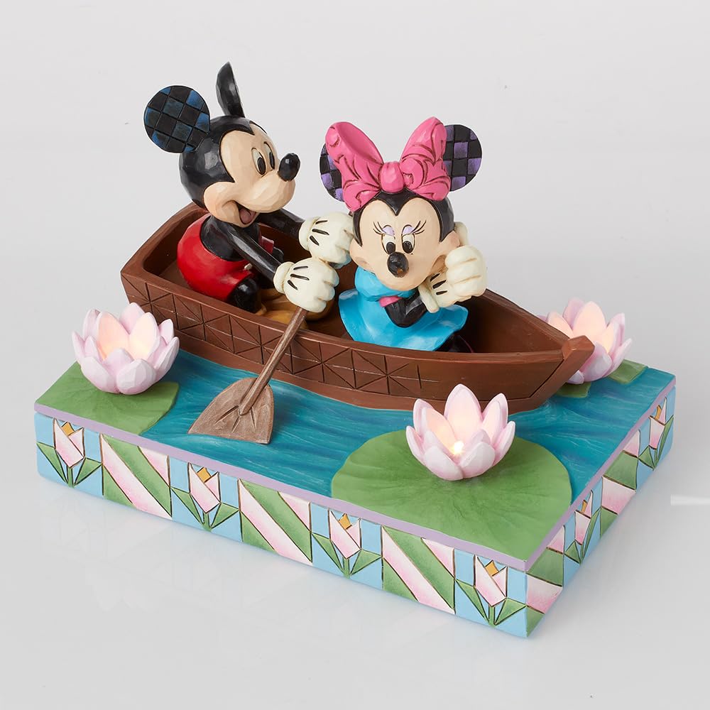 Disney Traditions Mickey Minnie LED Love Rowboat 6016328 &