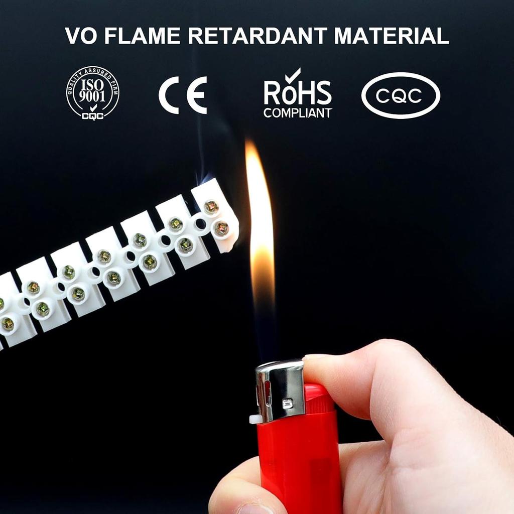 1pcs U H Type 12 Position Plastic Barrier Terminal Strip Block Barrier Screw Block Connection Strips for Electrical Wiring 3A10A