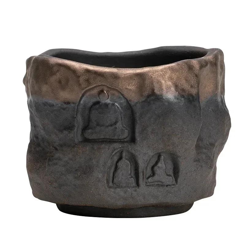 Retro Vergoldete Eisenglasur Dunhuang Tasse Teetasse Meistertasse Antike Frühgebrannte Handgefertigte Keramik Tee Kung Fu Tee