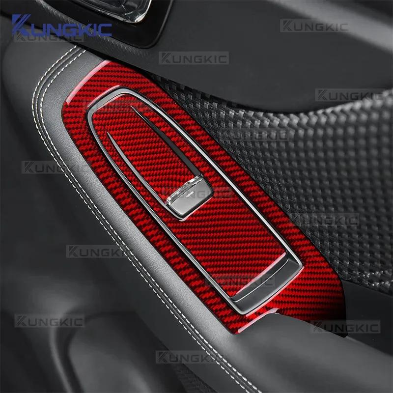For Subaru Forester SK      2024 LHD RHD Real Soft Carbon Fiber Car Window Lift Button Panel Trim Sticker