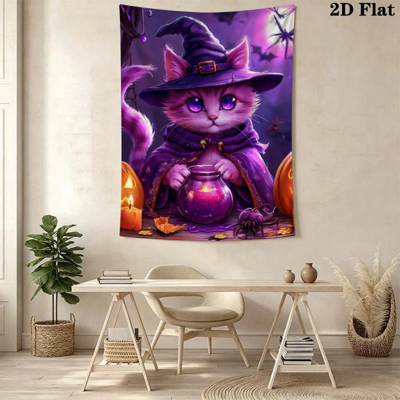 Wizard Cat Pattern Home Decor Tapestry, Wall Hanging, Decorative RV Wall Cloth.SGT0917445
