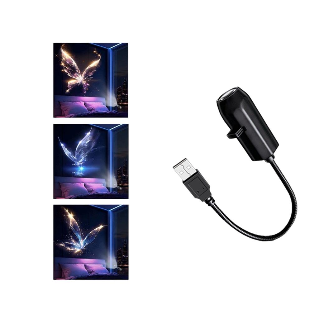USB LED Star and Moon Projector Night Light for Bedroom Decorative Creative Background Lamp