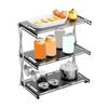 Camping Folding Storage Rack Desktop Stable Outside for Fishing Hiking Beach Three Layers