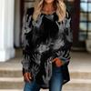 Women's Loose Fit Neck Halloween Print Long Sleeve Tunic Top