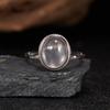 S925 Sterling Silver Natural Color Treasure Amethyst Ring Female Bamboo Design Fashionable And Versatile, Adjustable And Non-Fading