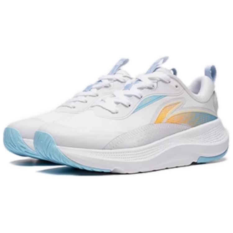 New LiNing Soft Anti-Slip Wear-Resistant Low-Top Casual Shoes Women's White Blue AGLT180-3