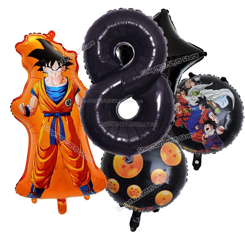 Anime Son Goku Kinderverjaardag Decoratie Dragon Ball Nummer Ballonnen Set Jongen Meisje Feestartikel Cartoon Babyborrel Verjaardagsdecor