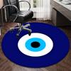 Turkish Evil Eye Round Carpet Chair Cushion Round Entryway Rug, Soft Round Rugs for Living Room, Bedroom, Circle Carpet Decor Gifts